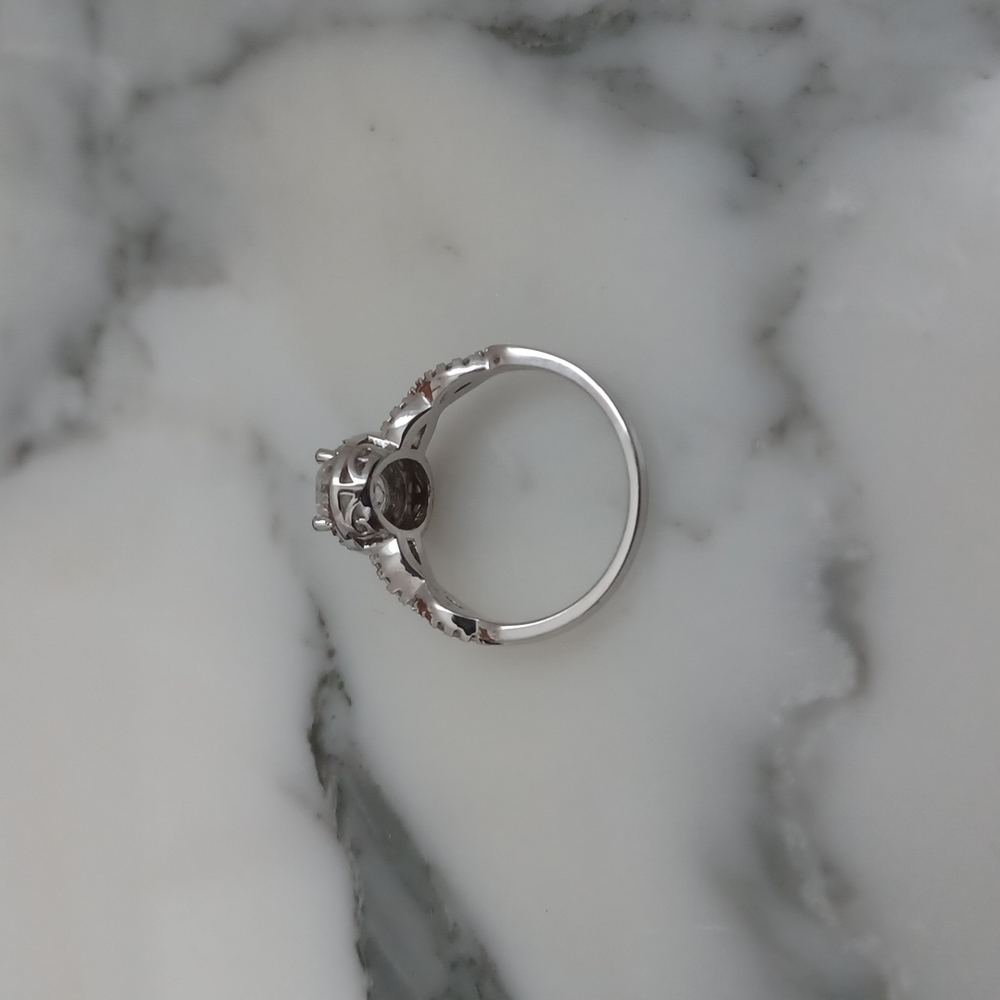 Engagement Ring Sterling Silver Cubic Zirconia Size 7 - Picture 5 of 16